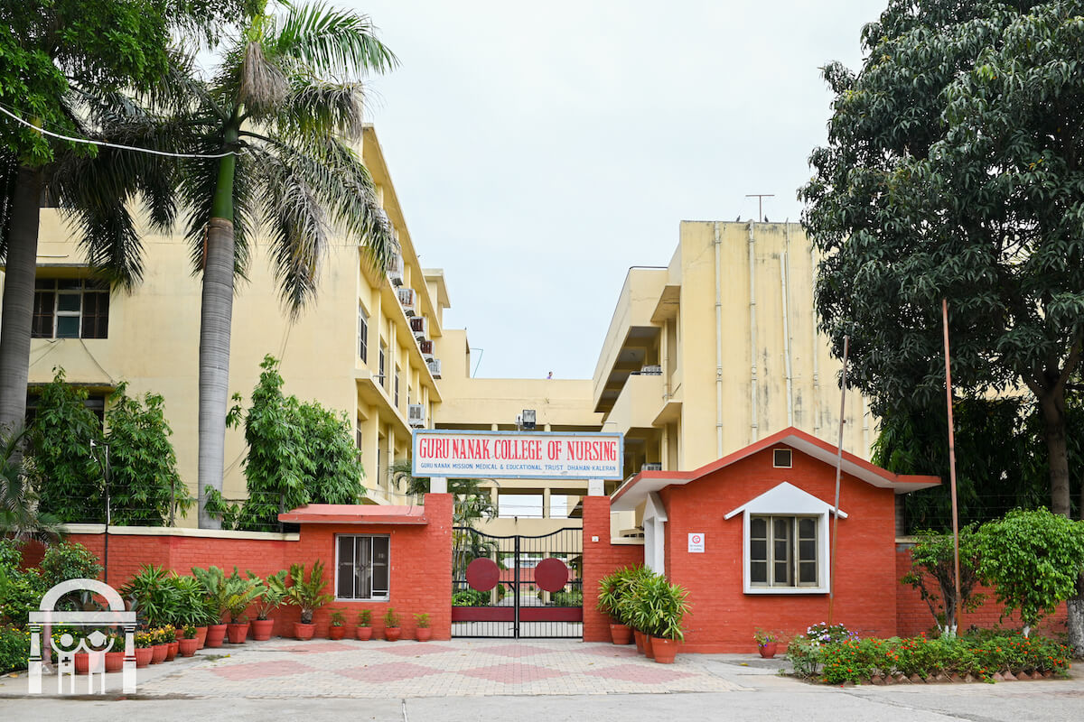 Guru Nanak College of Nursing exterior entrance - in Dhahan Kaleran near Banga