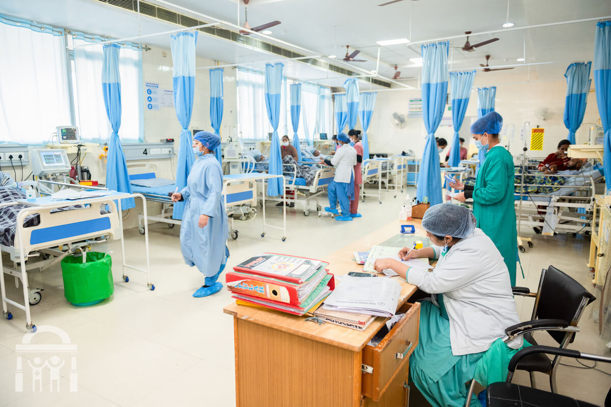 hospital ward and nurses at Guru Nanak Mission Hospital in Dhahan Kaleran near Banga in Shahid Bhagat Singh Nagar district