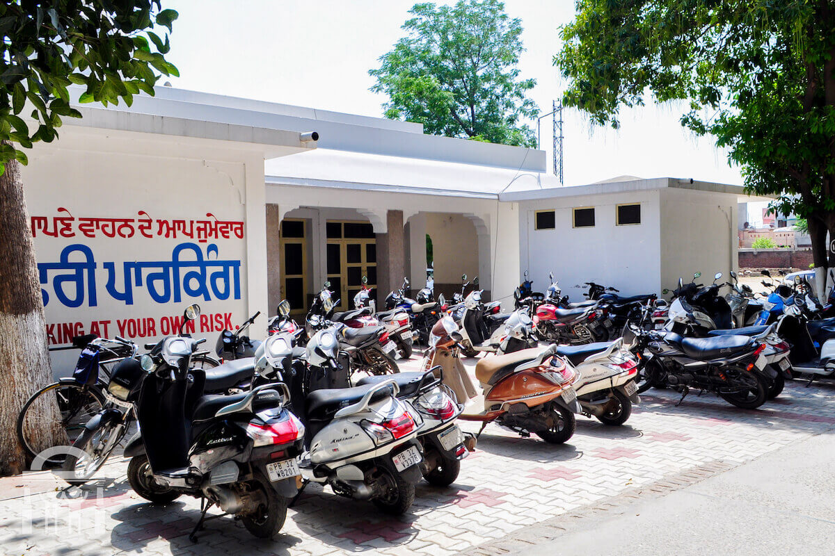 Parking lot for scooters at Guru Nanak Mission Hospital Dhahan Kaleran near Banga in Punjab